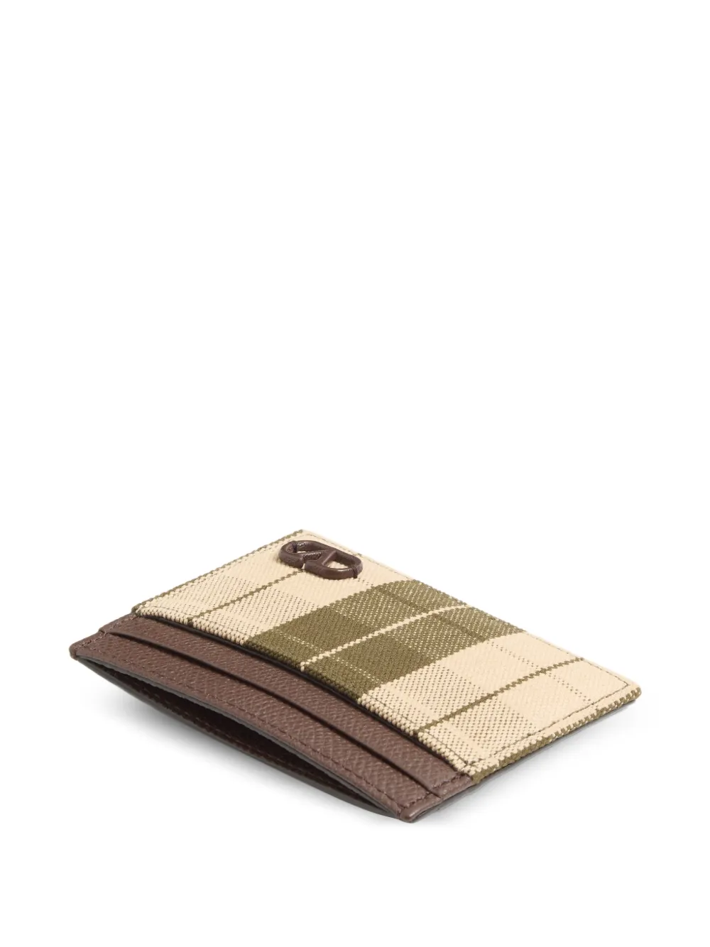 Valentino Garavani VLogo Signature geruite pasjeshouder Bruin