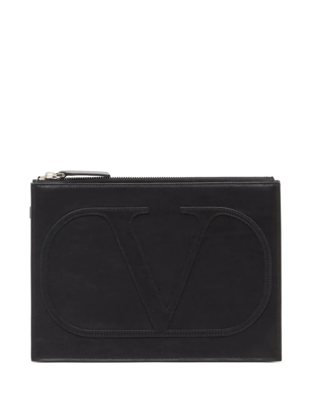 Valentino Garavani Pouch VLogo Signature XL in pelle di vitello - Nero