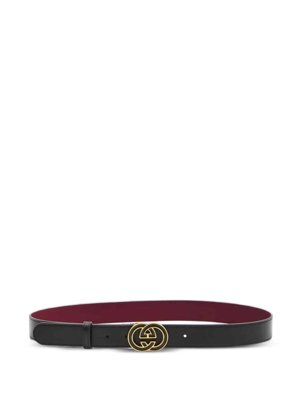 Gucci Interlocking G reversible leather belt - Black