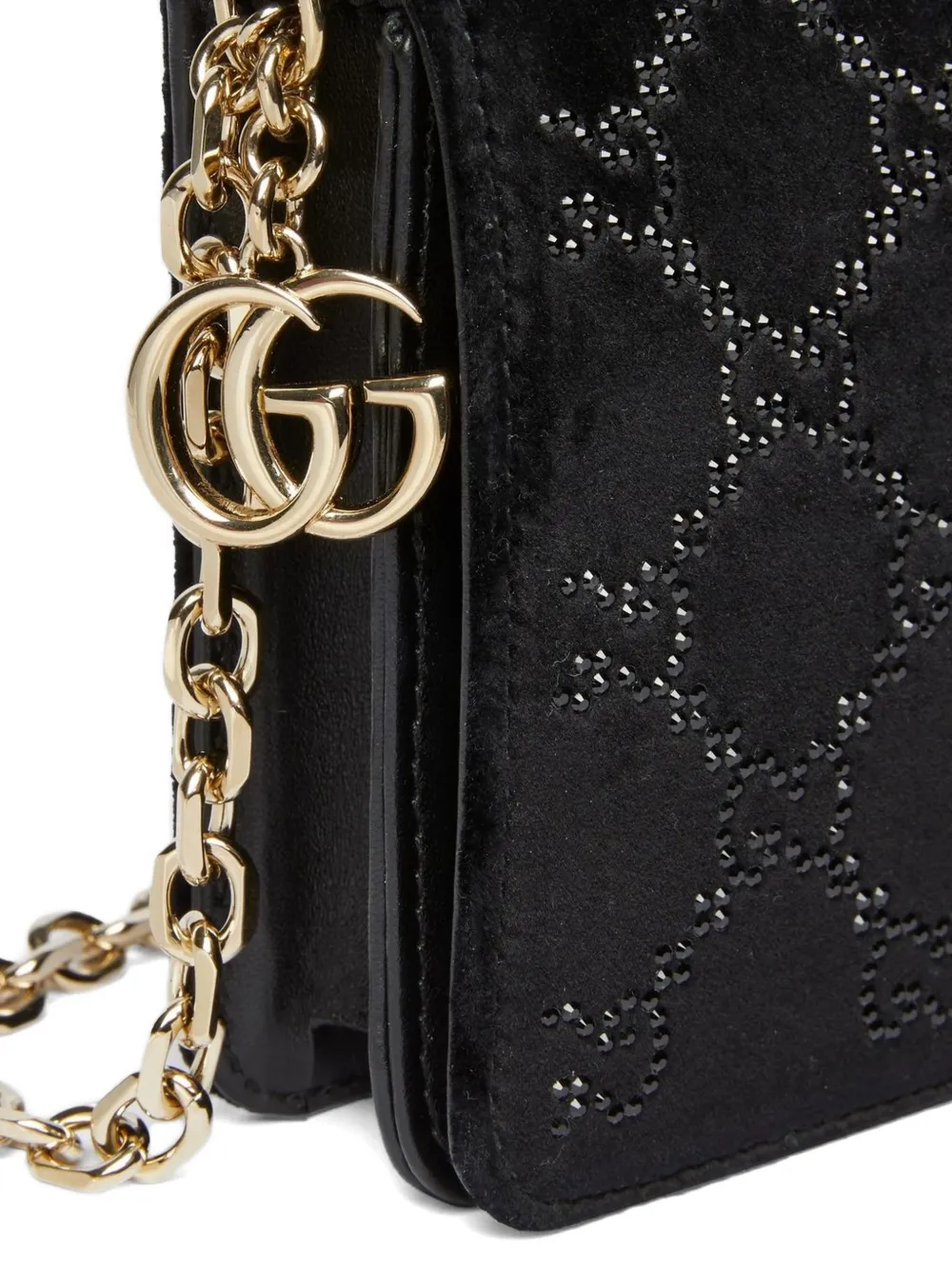 Gucci Kleine crossbodytas verfraaid met kristallen Zwart