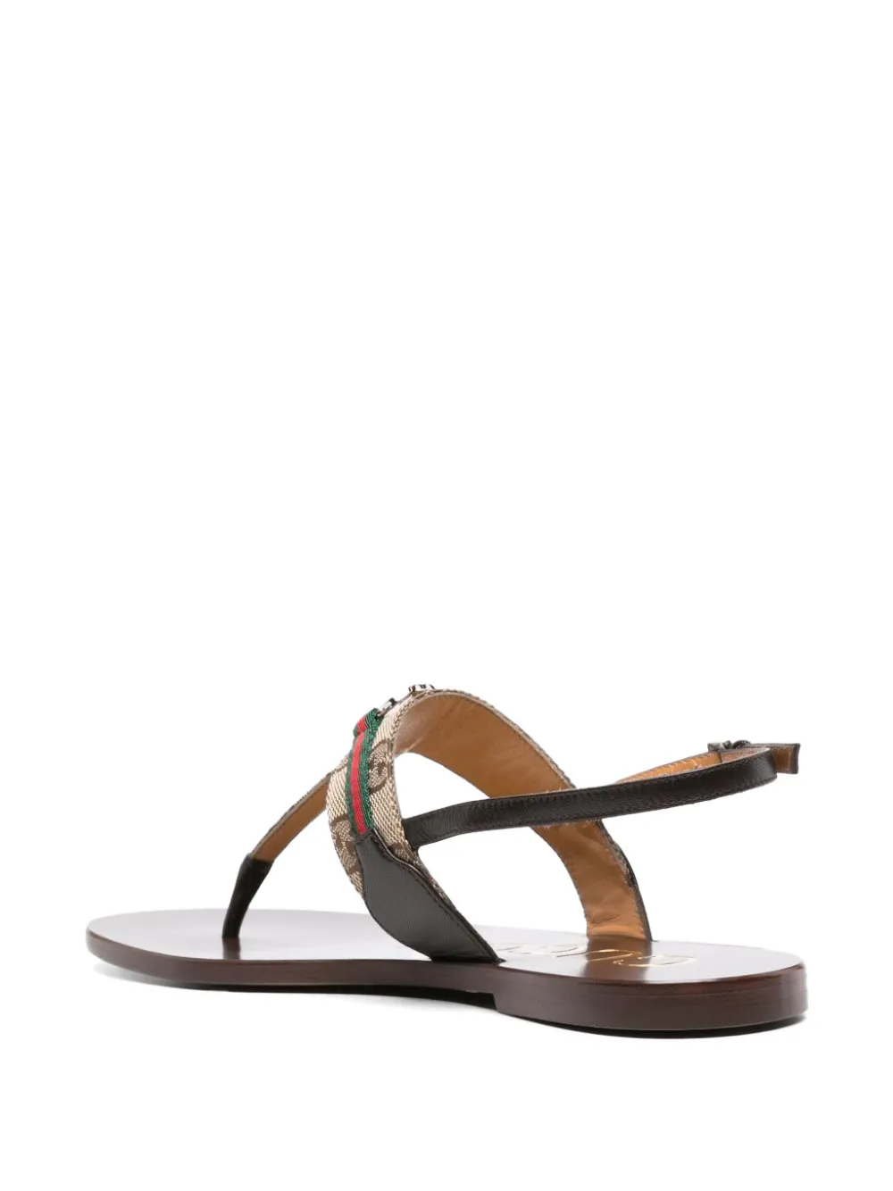 Gucci GG Supreme Web-stripe sandals Beige