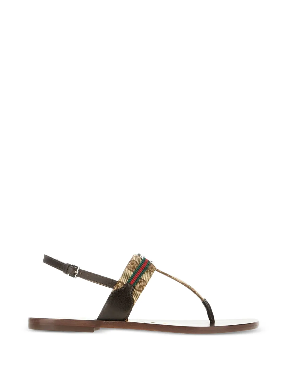 Gucci GG Supreme Web-stripe sandals Beige