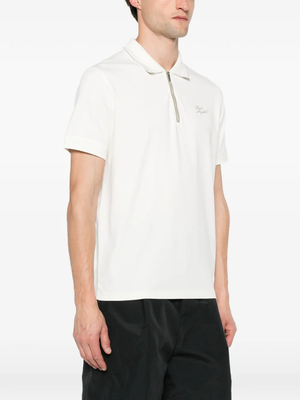 Karl Lagerfeld Poloshirt met rits Beige
