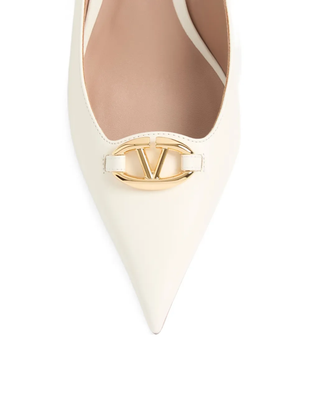 Valentino Garavani VLogo The Bold Edition kalfsleren slingback pumps 60 mm Wit