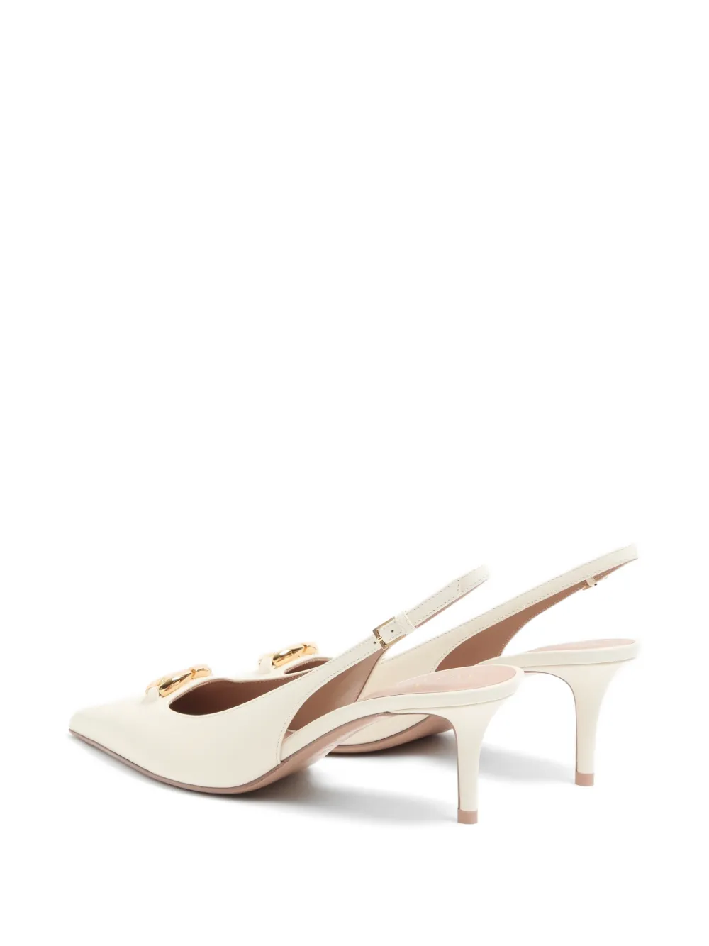 Valentino Garavani VLogo The Bold Edition kalfsleren slingback pumps 60 mm Wit