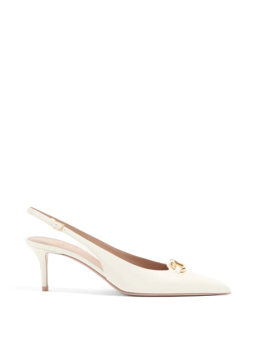 Valentino Garavani VLogo The Bold Edition kalfsleren slingback pumps 60 mm Wit
