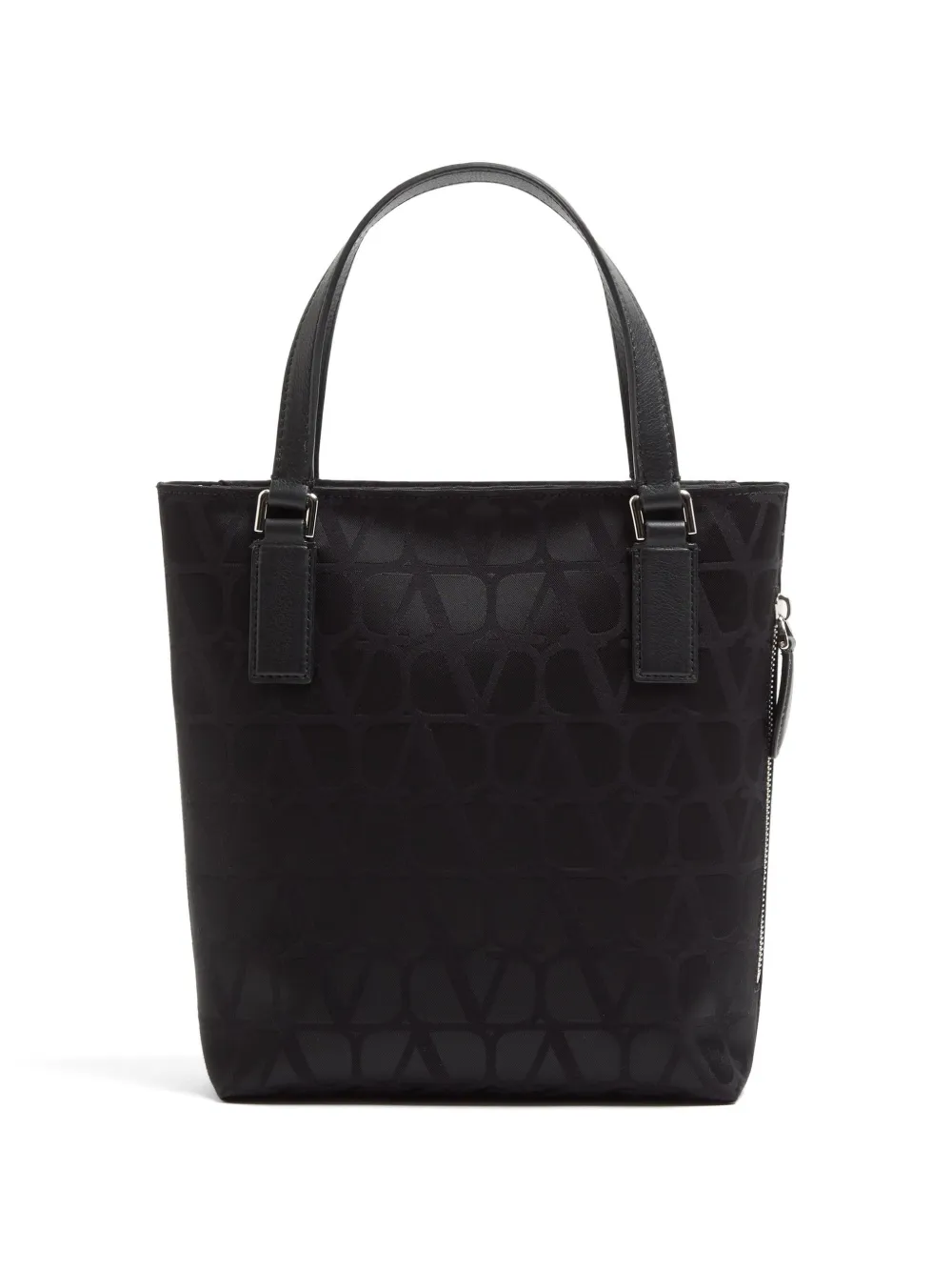  Valentino Garavani Bolso Shopper Toile Iconographe Mini En Tejido Técnico Con Detalles De Piel - Negro 