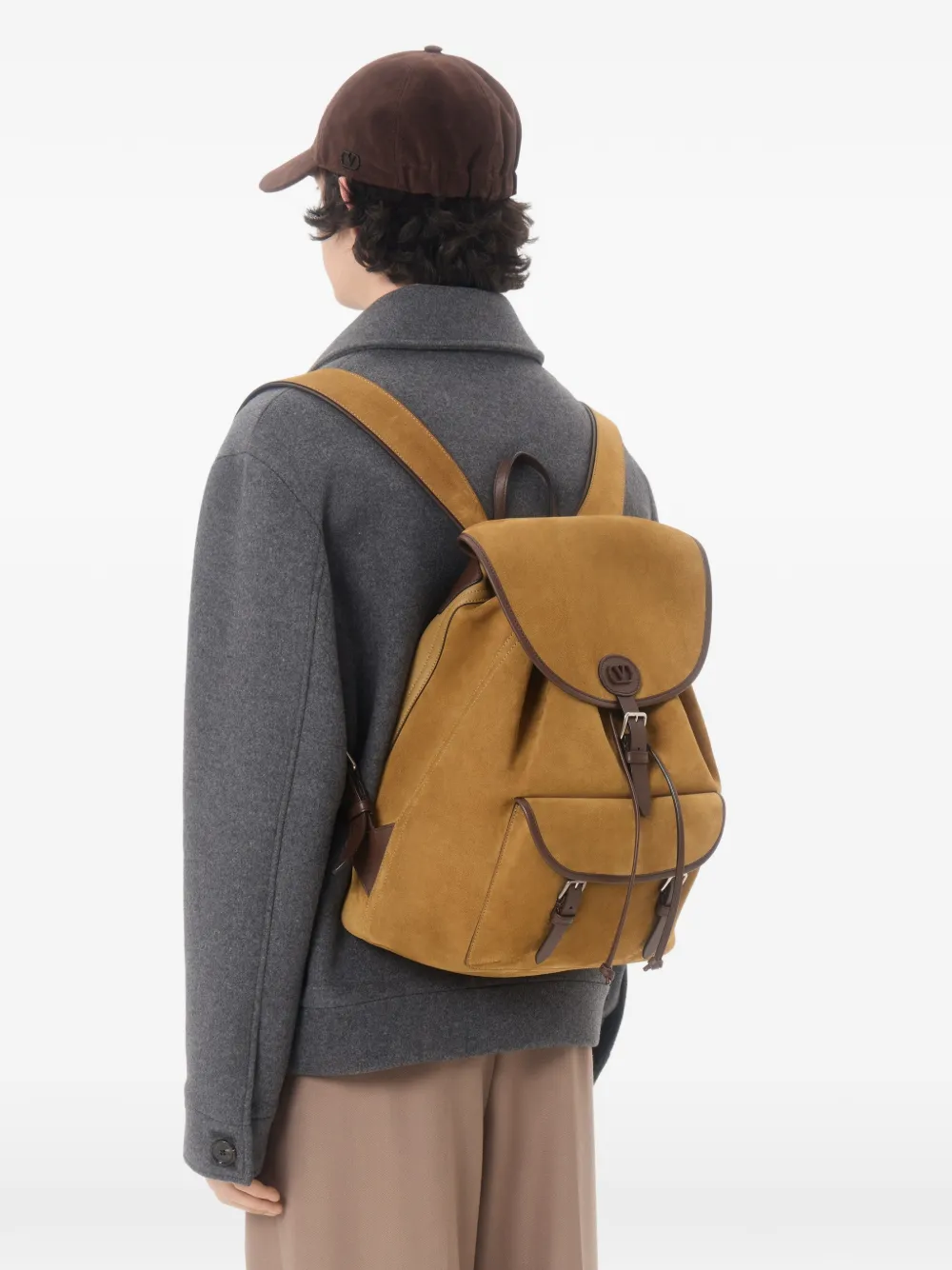 Valentino Garavani Antibes suède rugzak Beige