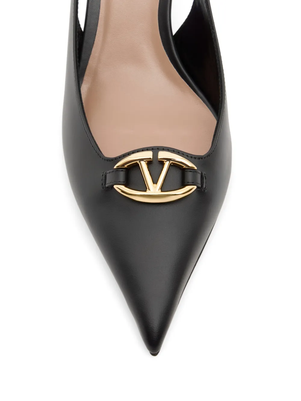 Valentino Garavani VLogo The Bold Edition kalfsleren slingback pumps 60 mm Zwart