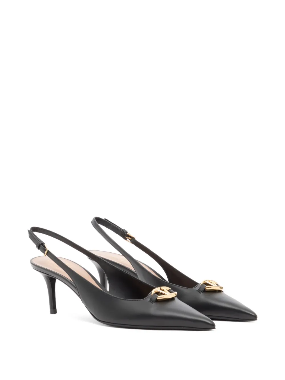 Valentino Garavani VLogo The Bold Edition kalfsleren slingback pumps 60 mm Zwart