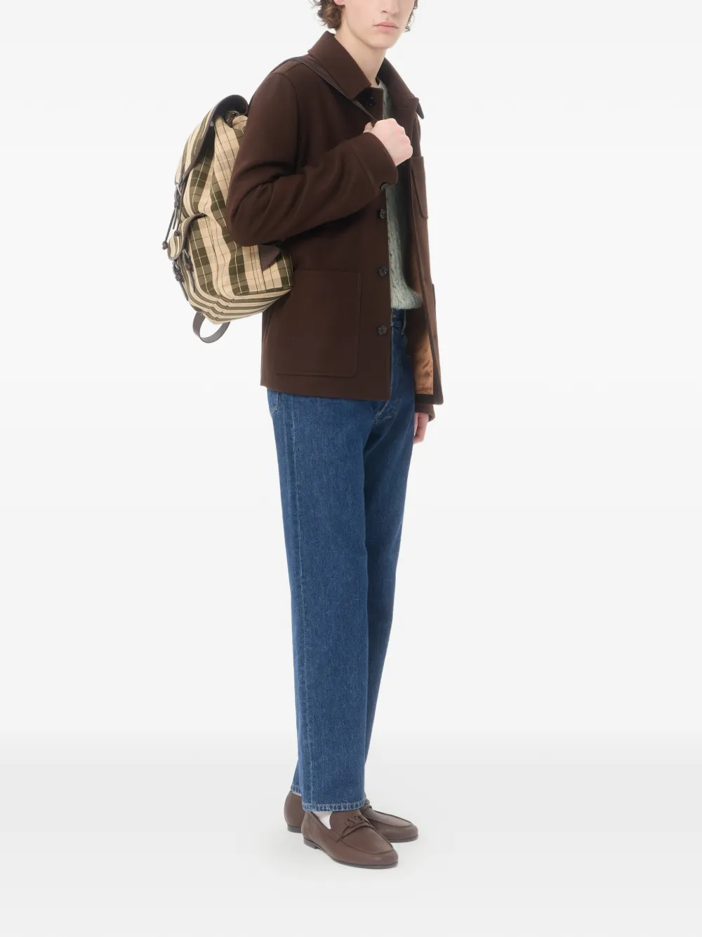 Valentino Garavani Antibes geruite rugzak Beige