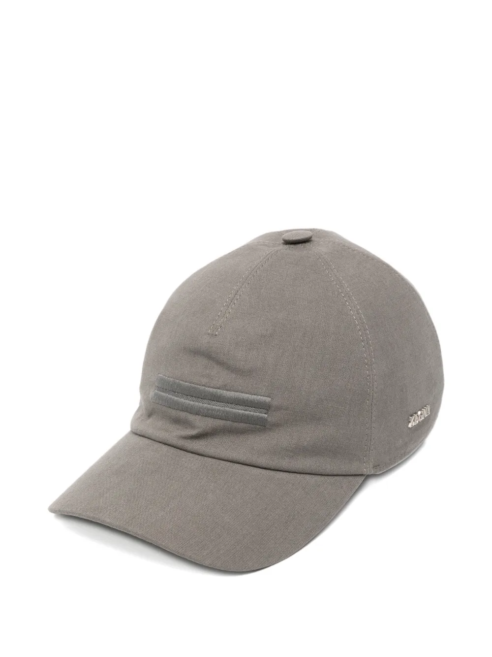 Zegna Oasi Lino logo-detail baseball cap - Grigio