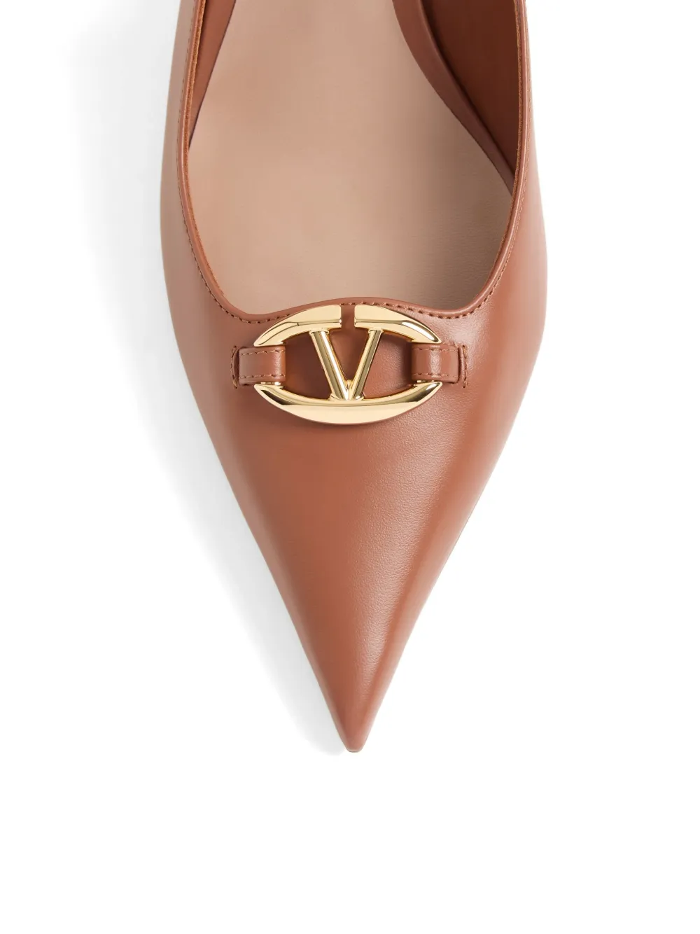 Valentino Garavani VLogo The Bold Edition kalfsleren slingback pumps 60 mm Bruin