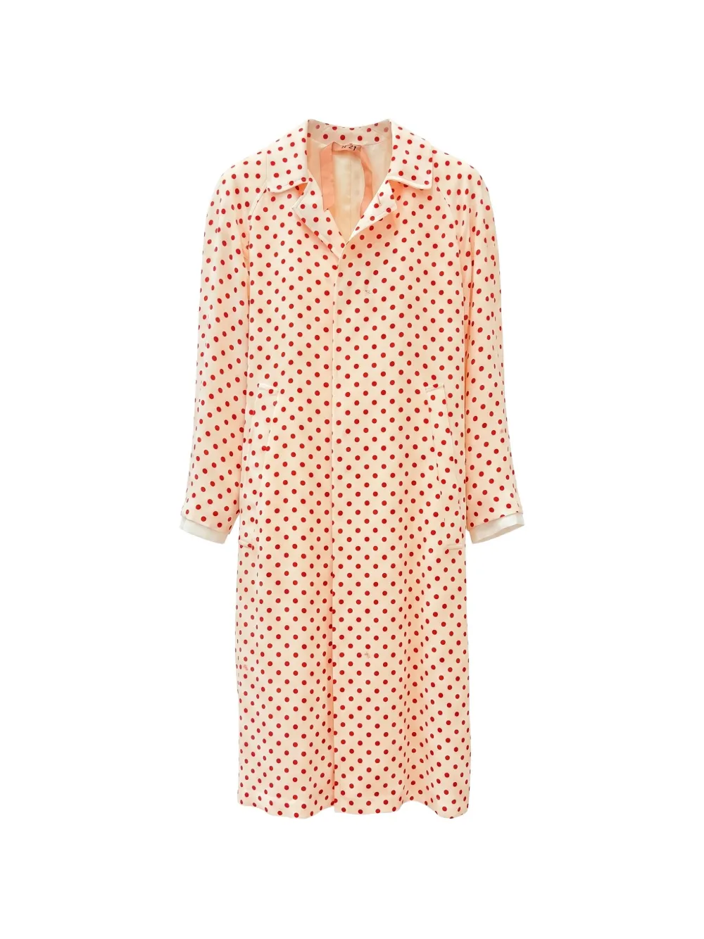 Nº21 polka-dot-print raglan-sleeve coat - Neutrals