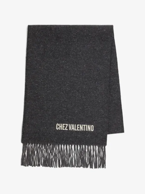 Valentino Garavani wool scarf with VLogo embroidery