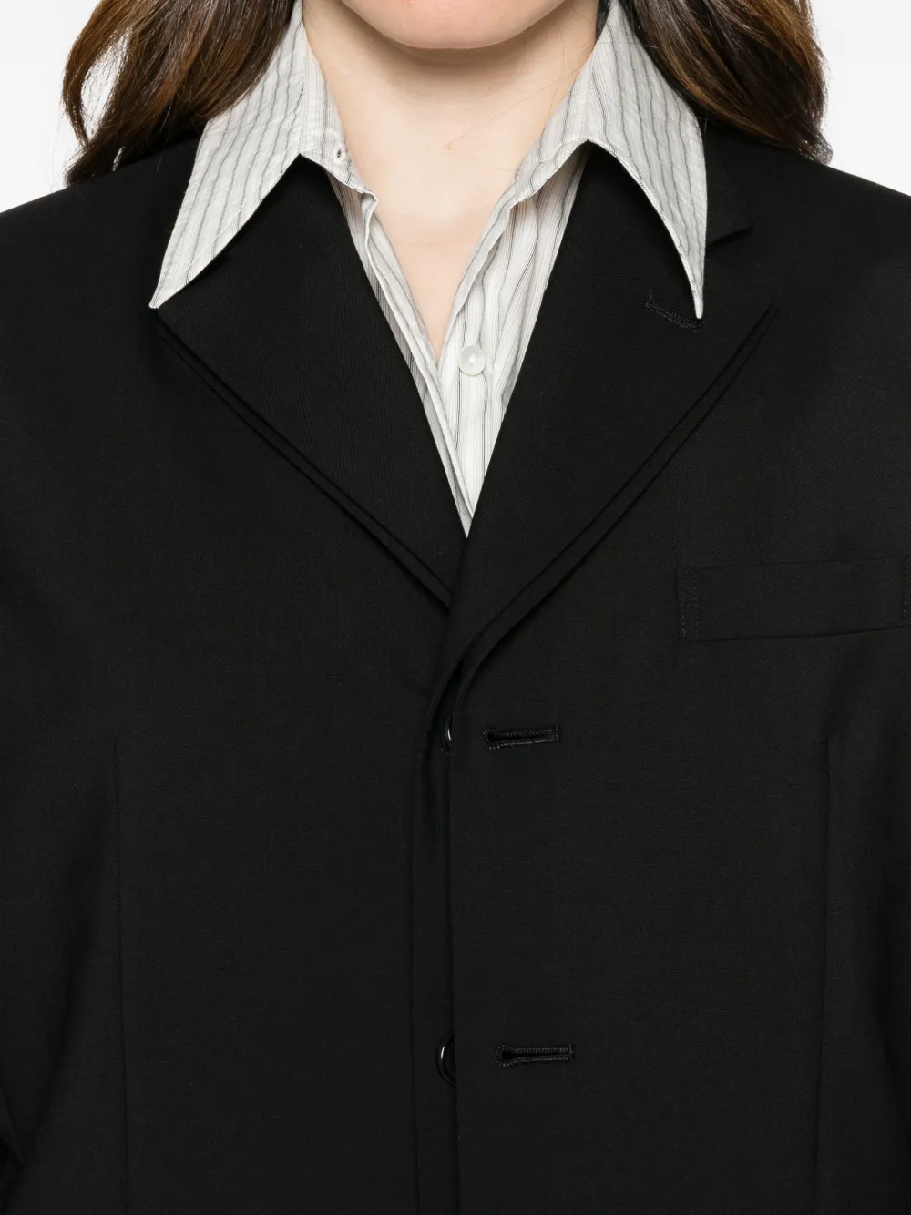 Comme Des Garçons Blazer met enkele rij knopen Zwart