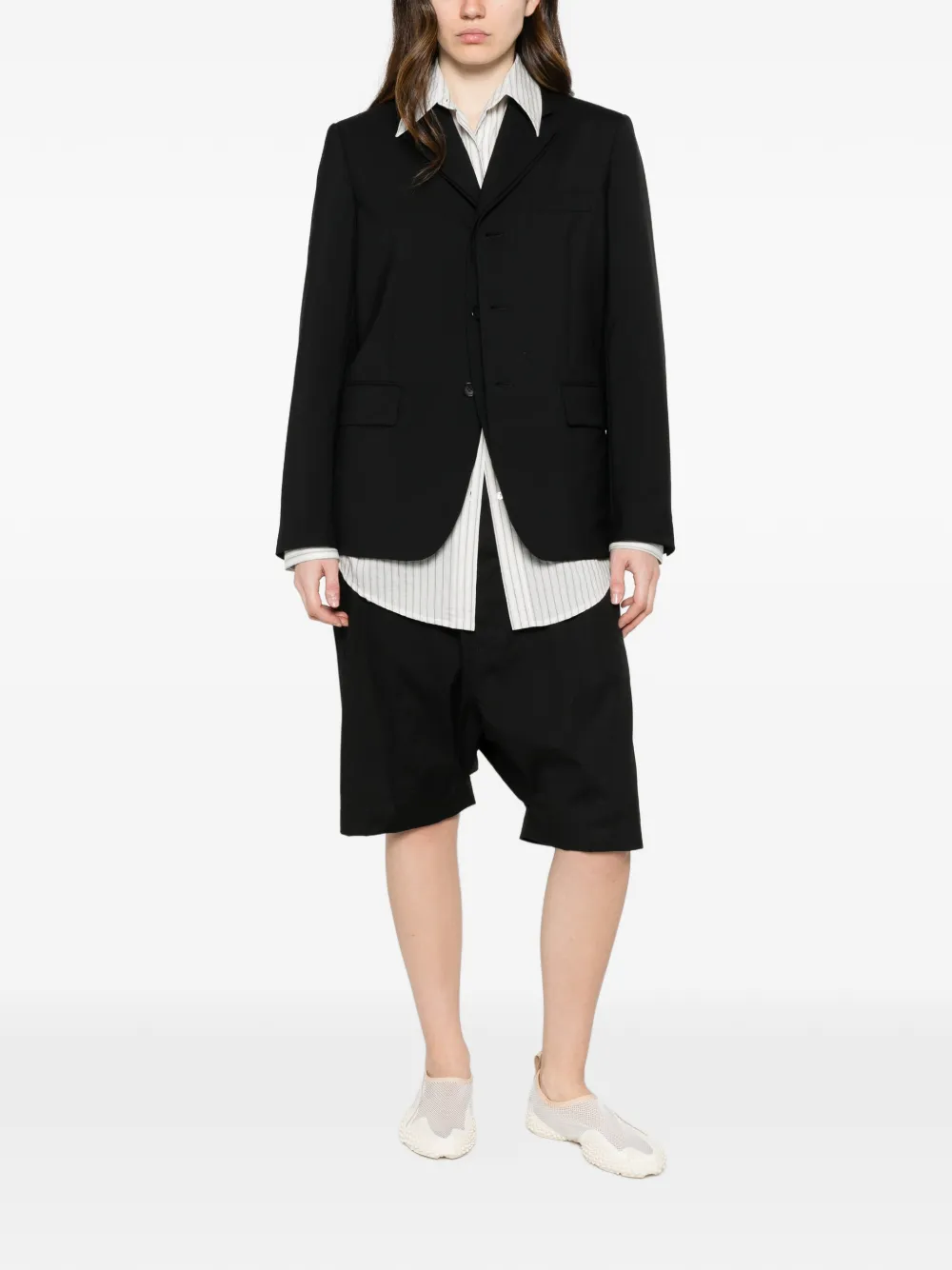 Comme Des Garçons Blazer met enkele rij knopen Zwart