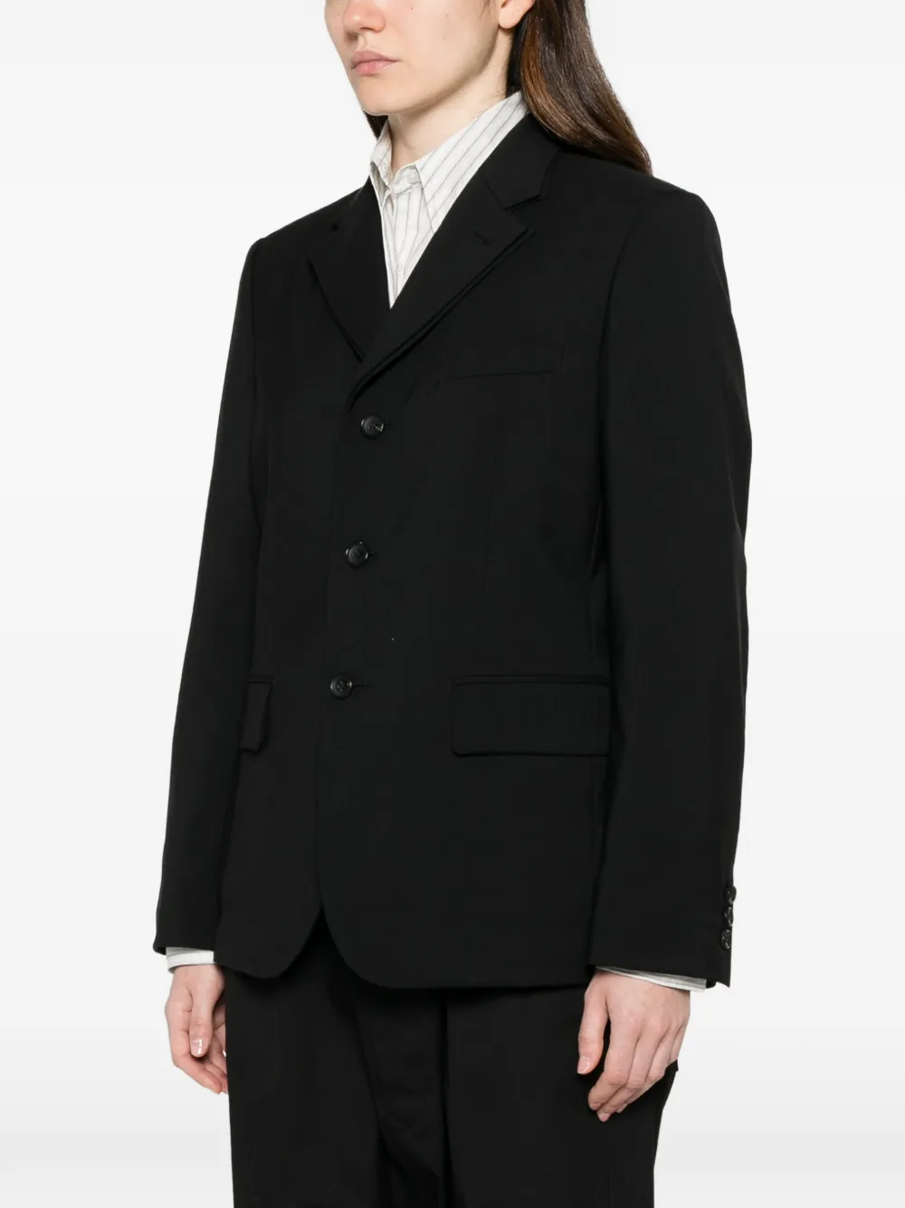 Comme Des Garçons Blazer met enkele rij knopen Zwart