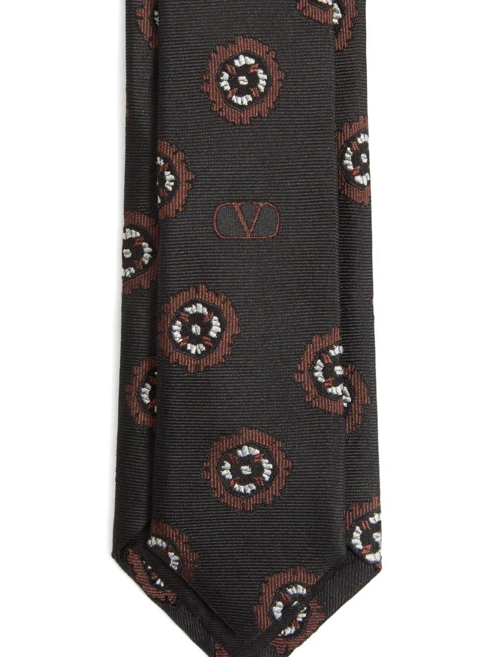 Valentino Garavani Valentie zijden stropdas met geometrisch patroon Zwart