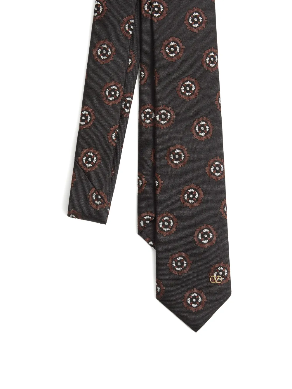 Valentino Garavani Valentie zijden stropdas met geometrisch patroon Zwart