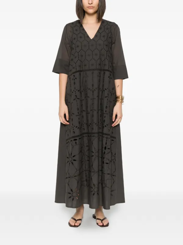 anglaise midi dress Yumi Women's Broderie Anglaise Wrap Midi Dress