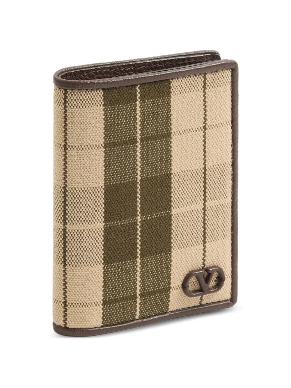 Valentino Garavani VLogo Signature geruite pasjeshouder Beige