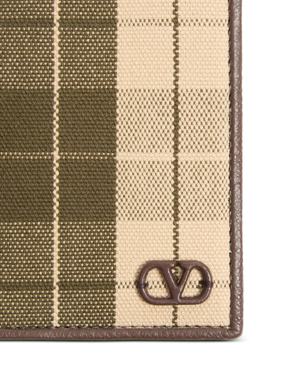 Valentino Garavani VLogo Signature geruite pasjeshouder Beige