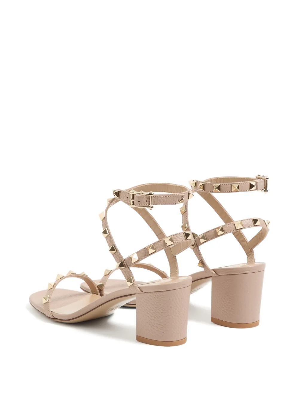 Valentino Garavani Rockstud kalfsleren sandalen met elandenprint en bandjes 60 mm Beige