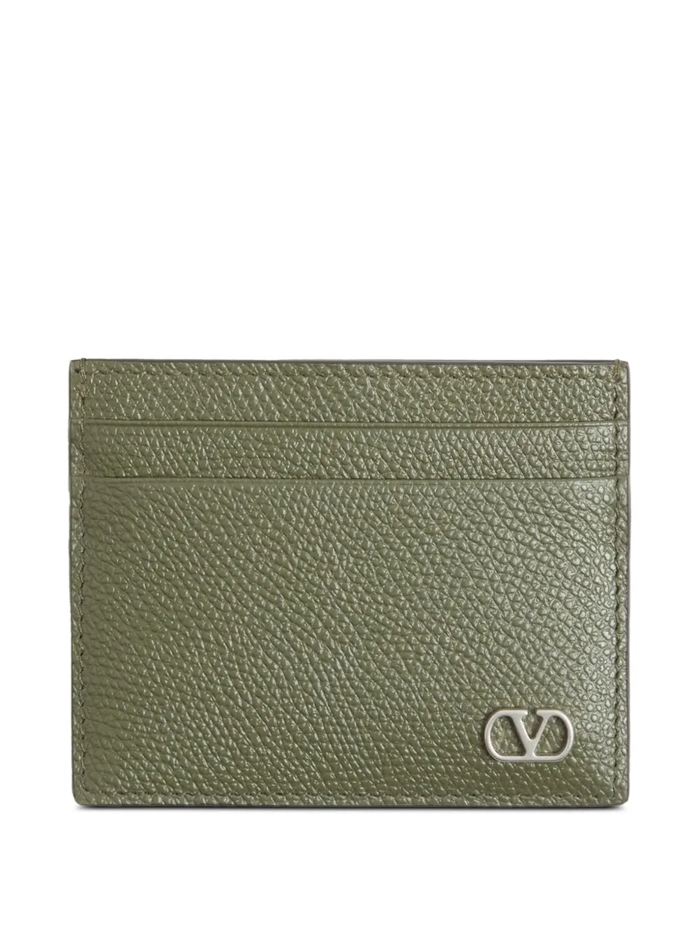 Valentino Garavani VLogo Signature cardholder in grainy calfskin - Verde