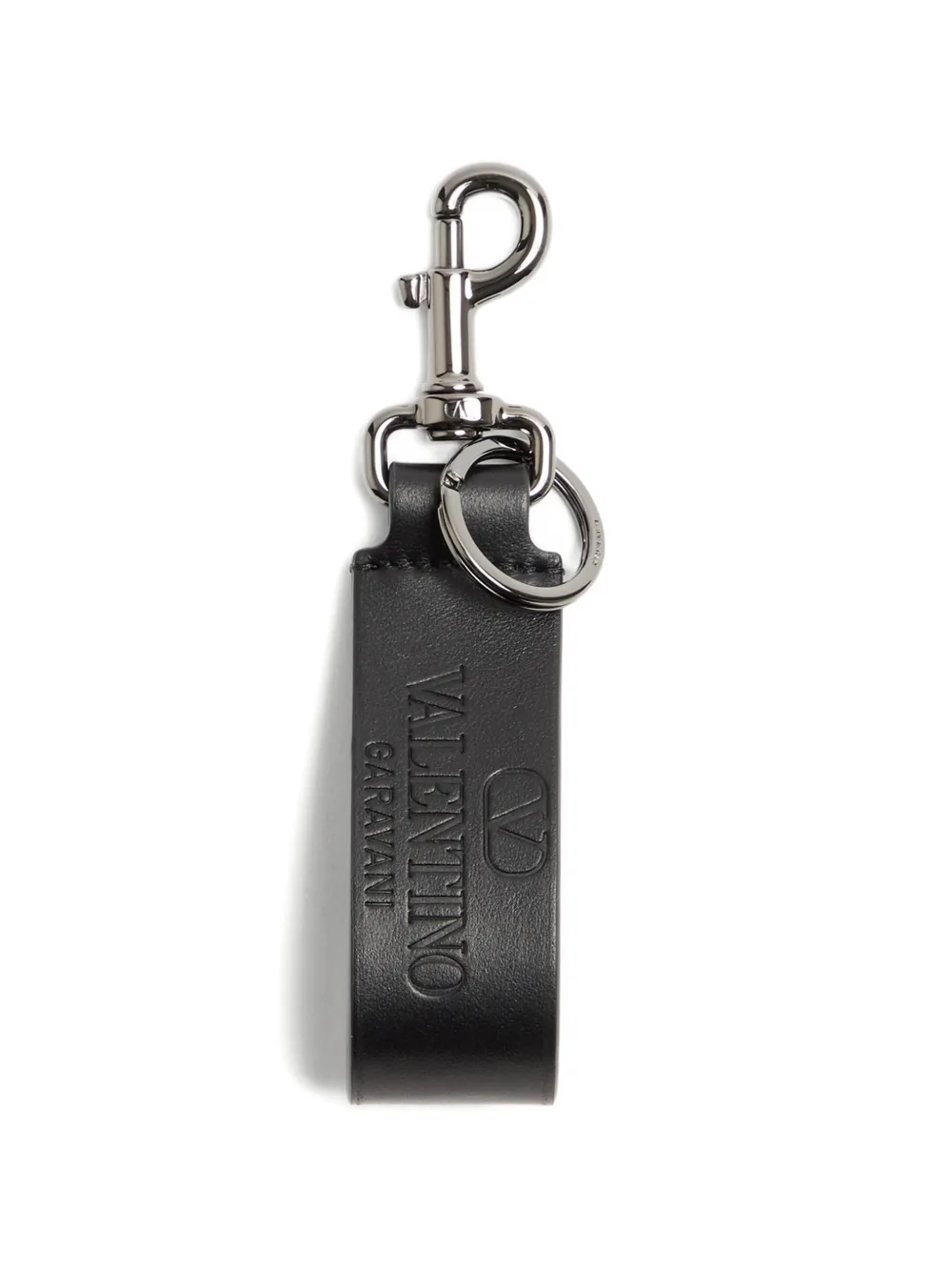 Valentino Garavani Identity keyring in calfskin - Schwarz