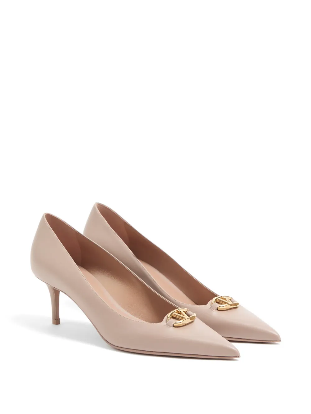 Valentino Garavani VLogo The Bold Edition kalfsleren pumps 60 mm Beige