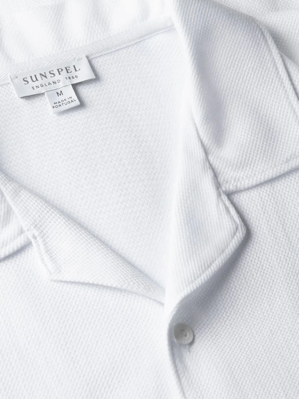 Sunspel Riviera overhemd met campkraag Wit