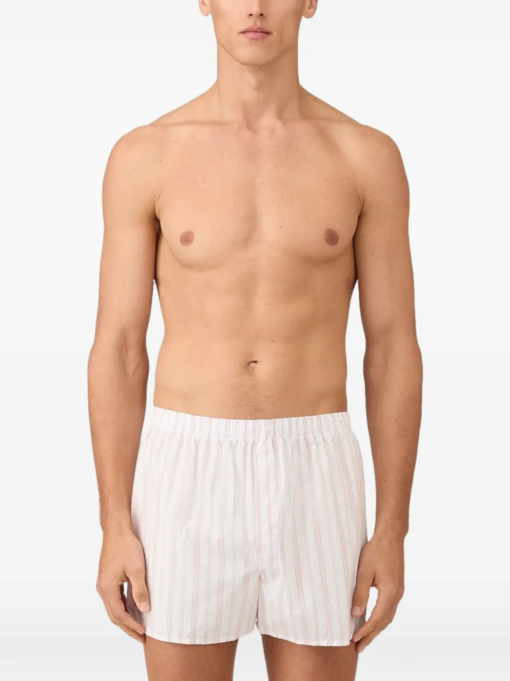 Sunspel Gestreepte boxershorts Wit