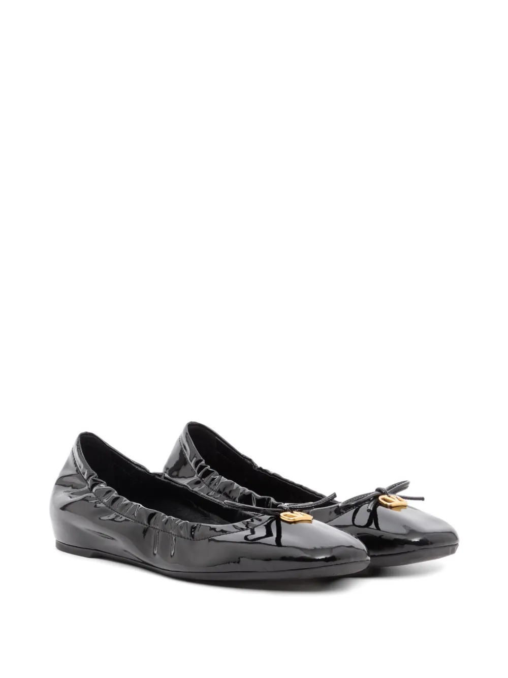 Valentino Garavani Vlogo Signature lakleren ballerina's Zwart