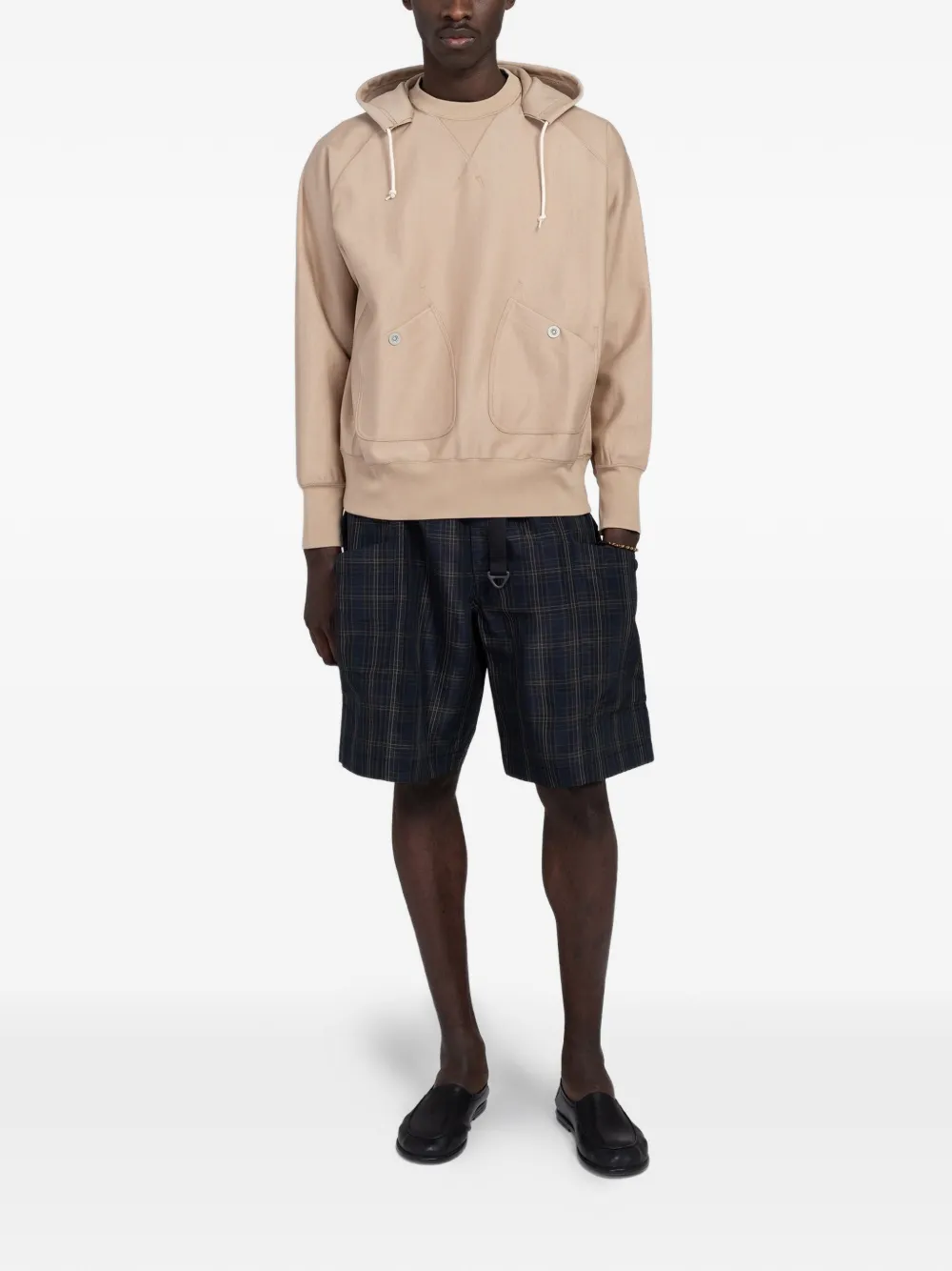 Comme des Garçons Homme Hoodie met knoopzak Beige