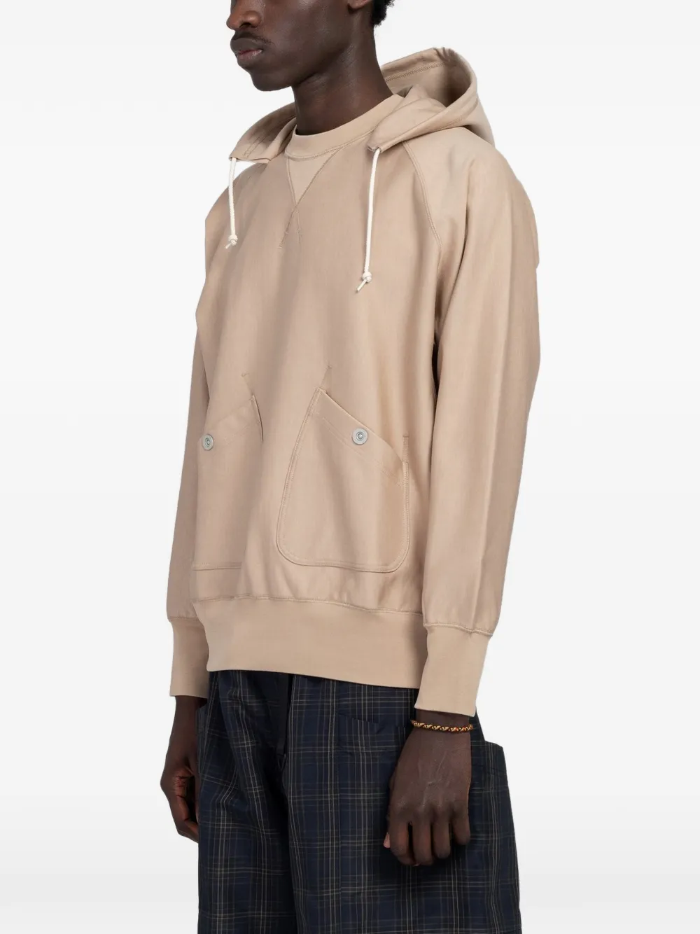 Comme des Garçons Homme Hoodie met knoopzak Beige