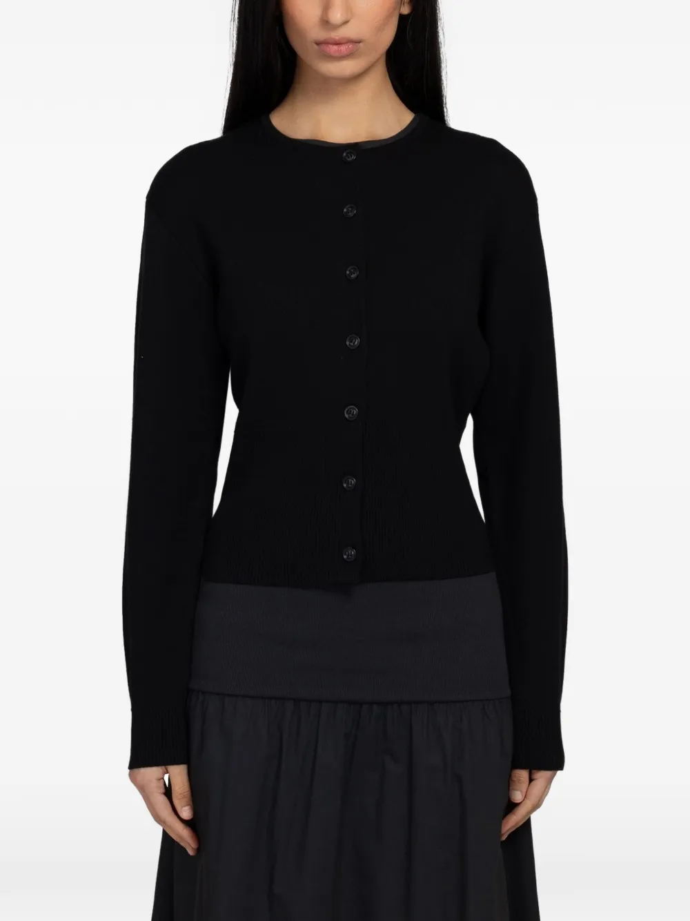 SAMSOE SAMSOE Saanne ribbed-trim cardigan - Black