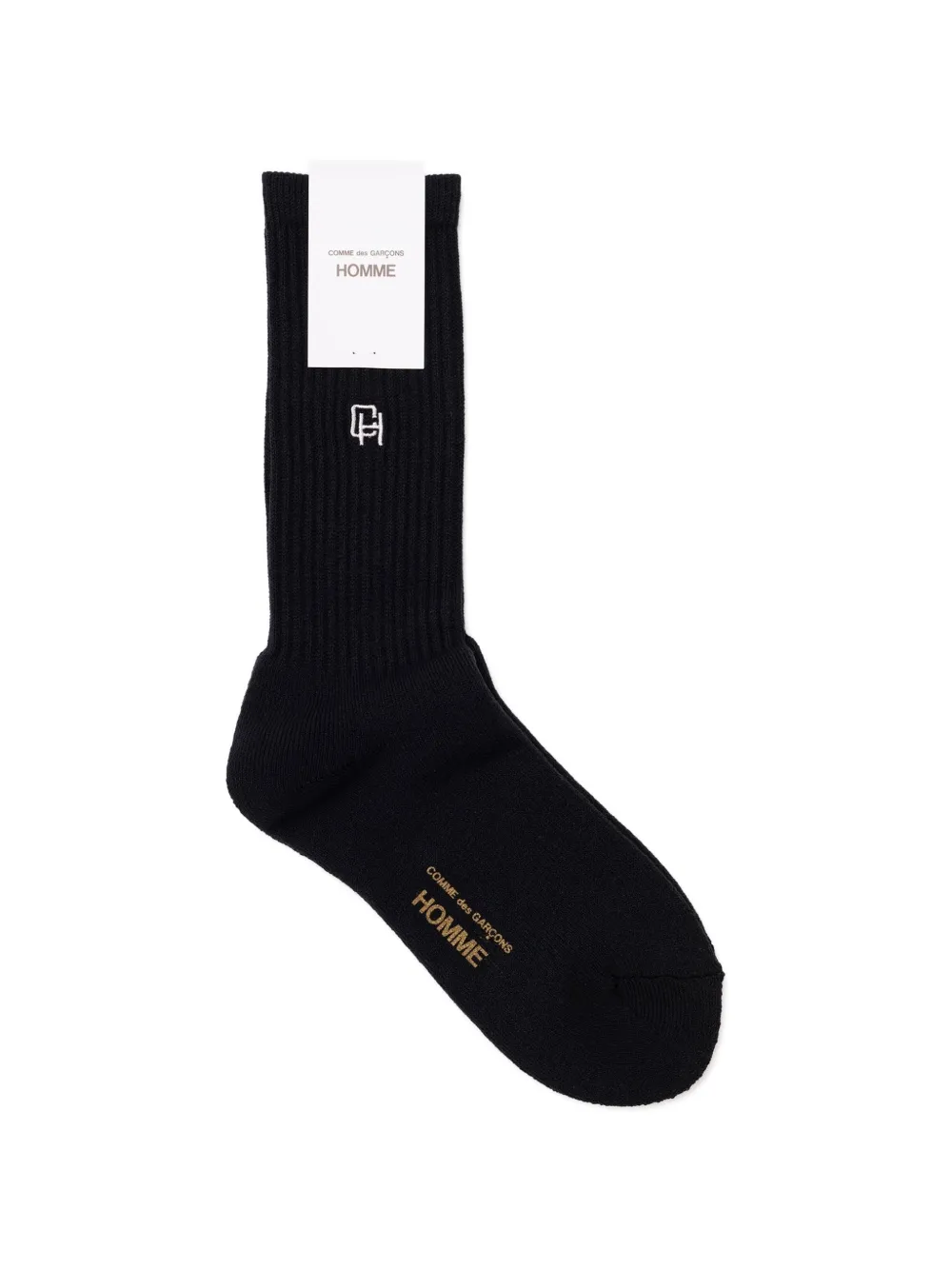 Comme des Garçons Homme logo-embroidered ribbed socks - Nero