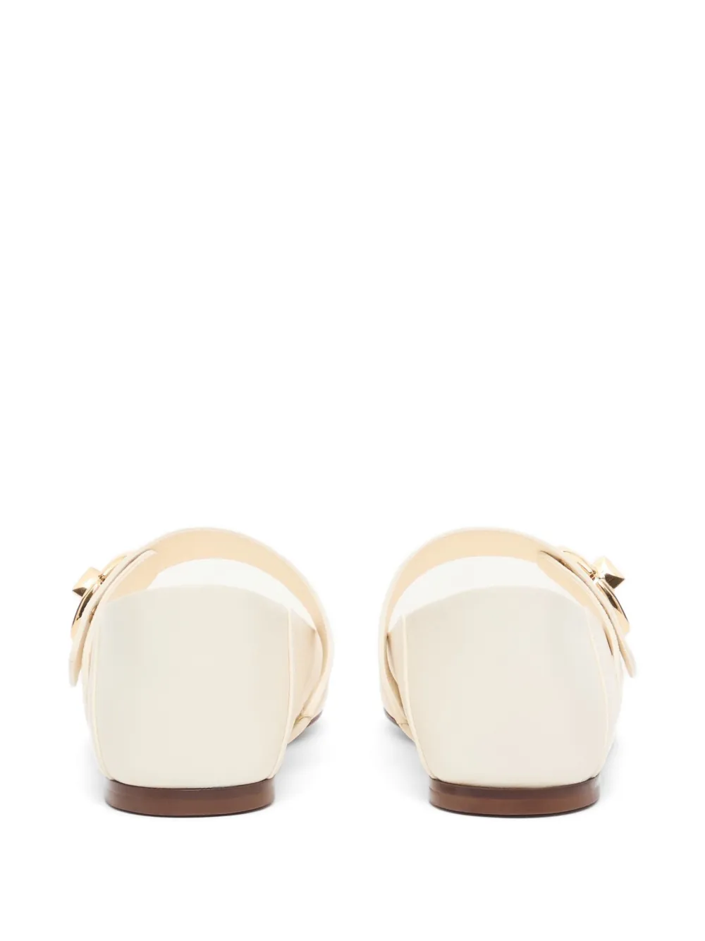 Valentino Garavani Mary-Jane VLogo Locker kalfsleren ballerina's Beige