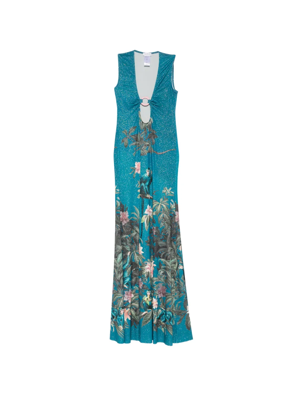 Mazzei patterned cut-out maxi dress - Blau