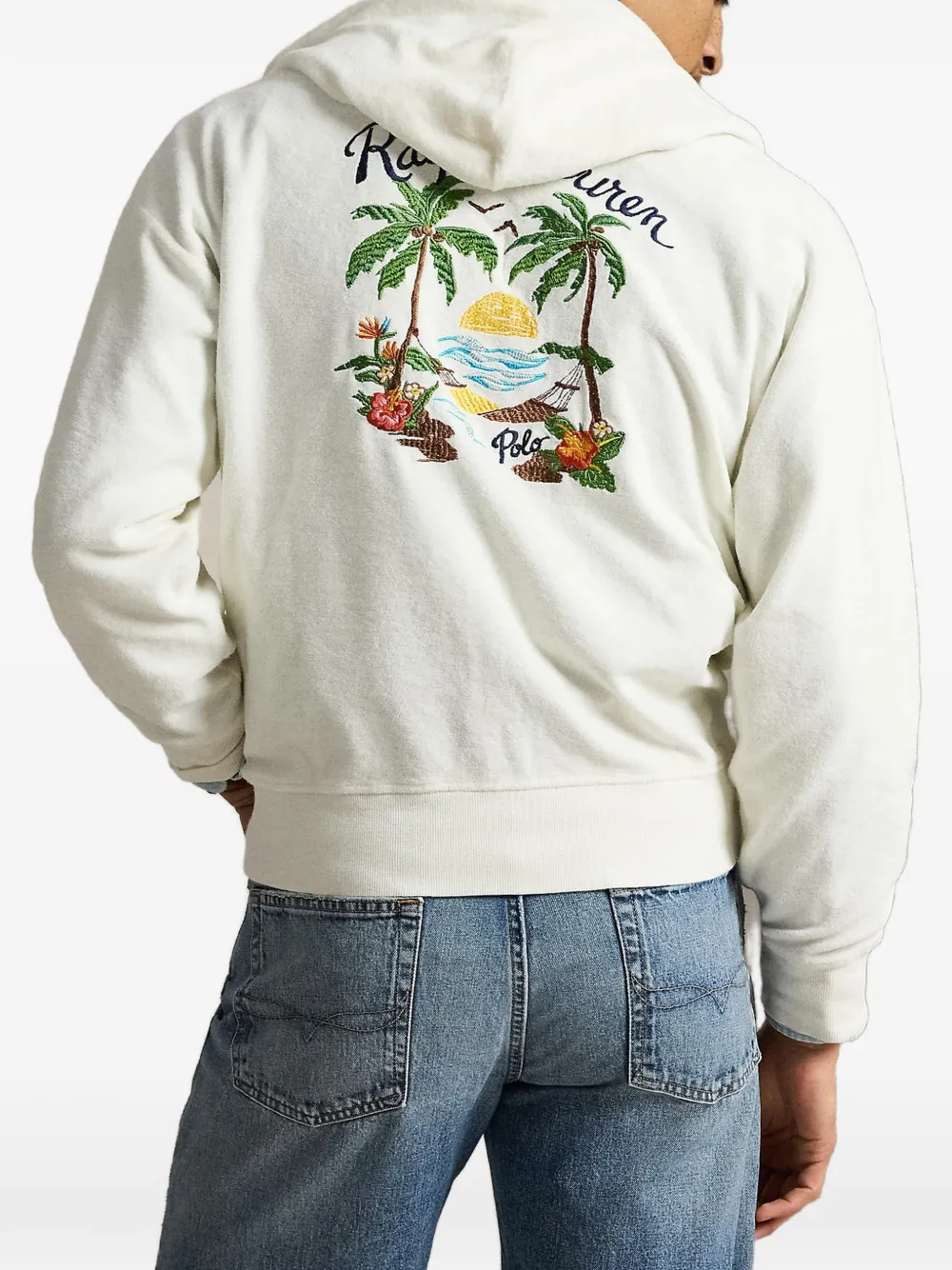 Polo Ralph Lauren Hoodie met geborduurd logo Beige