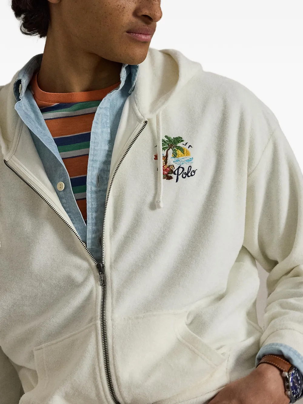 Polo Ralph Lauren Hoodie met geborduurd logo Beige