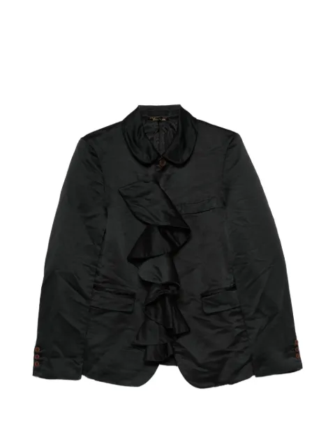 Black Comme Des Garçons ruffle-trimmed Peter Pan-collar jacket