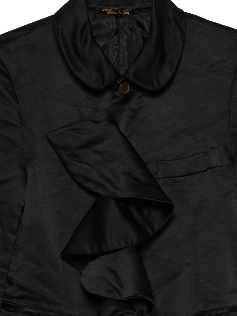 Black Comme Des Garçons Jack met Peter Pan kraag en ruches Zwart