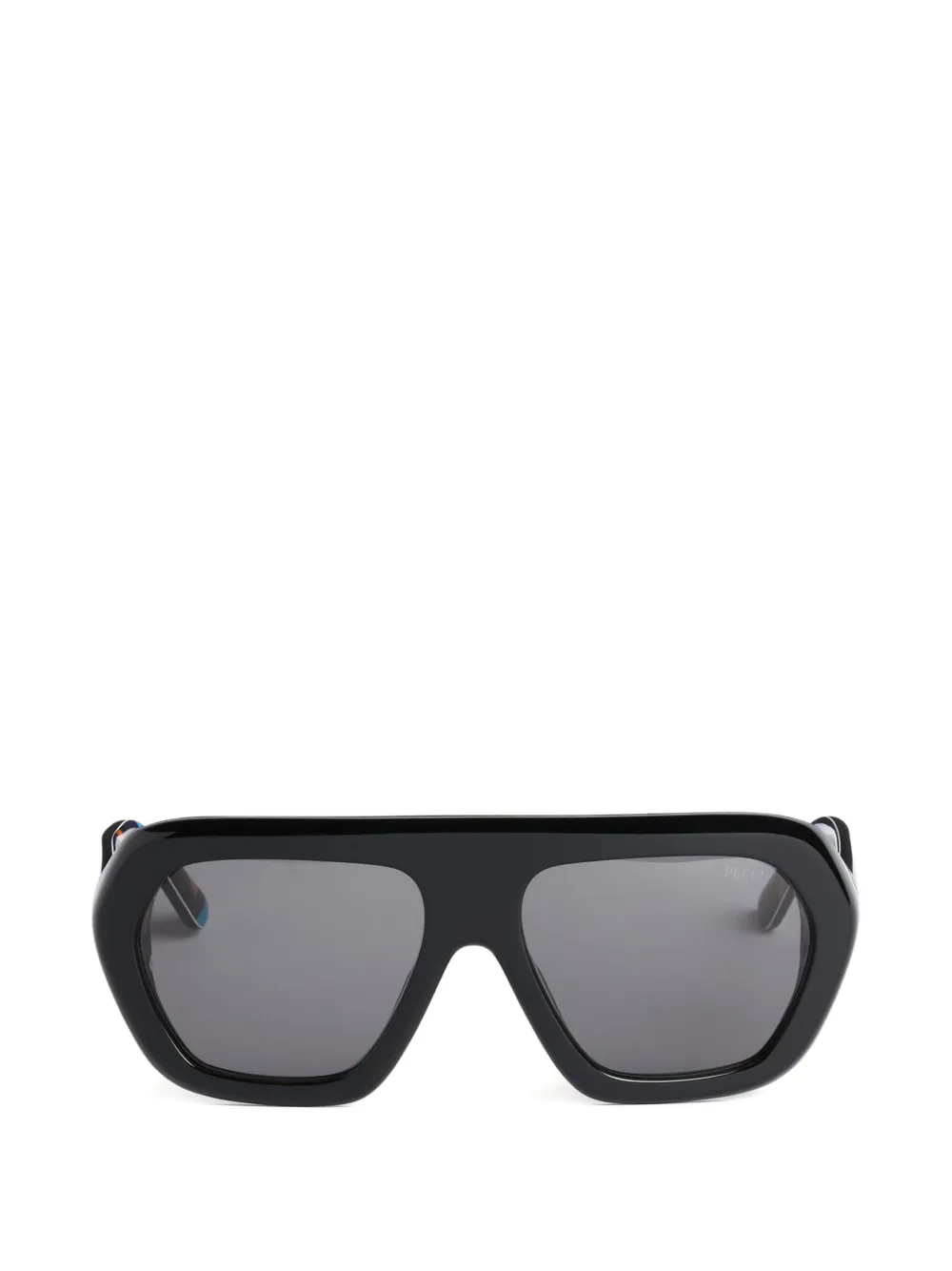 PUCCI - geometric sunglasses with printed temples - mulher - acetato - Tamanho único - Preto