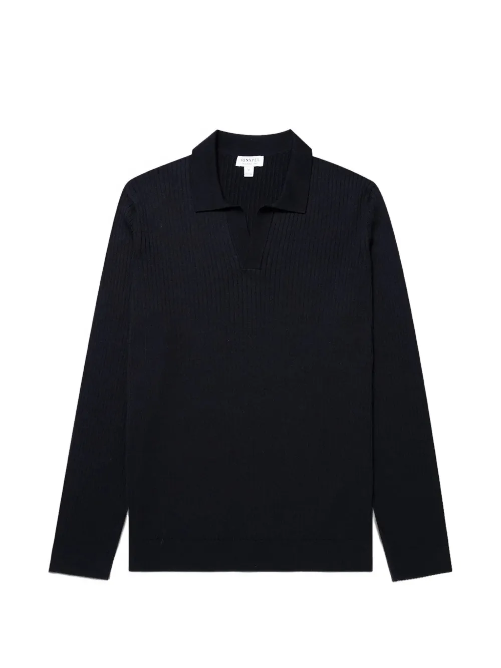 Sunspel ribbed-knit long-sleeve sweater - Blau
