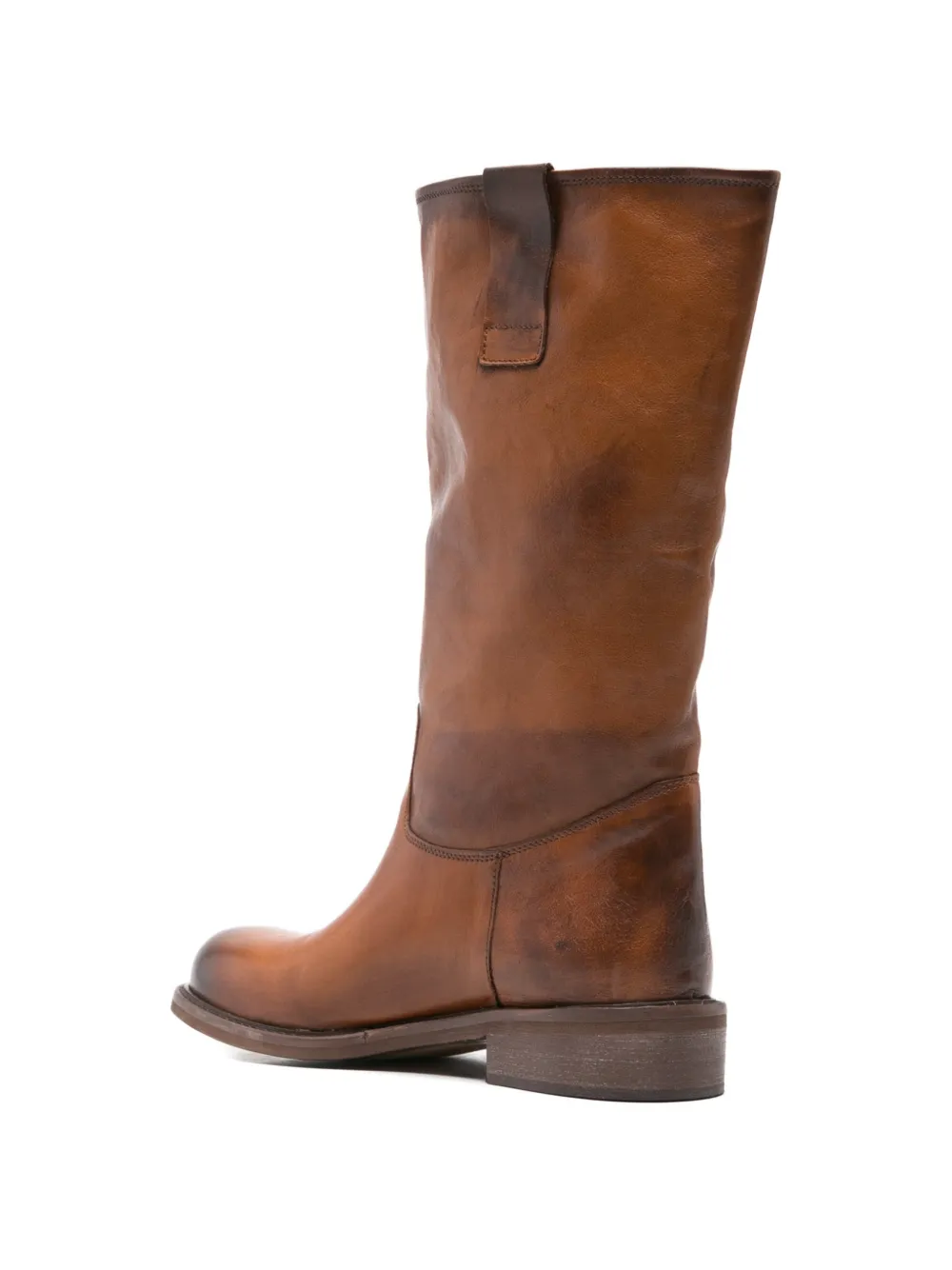Gisel Moire Stev burnished leather knee-high boots Bruin