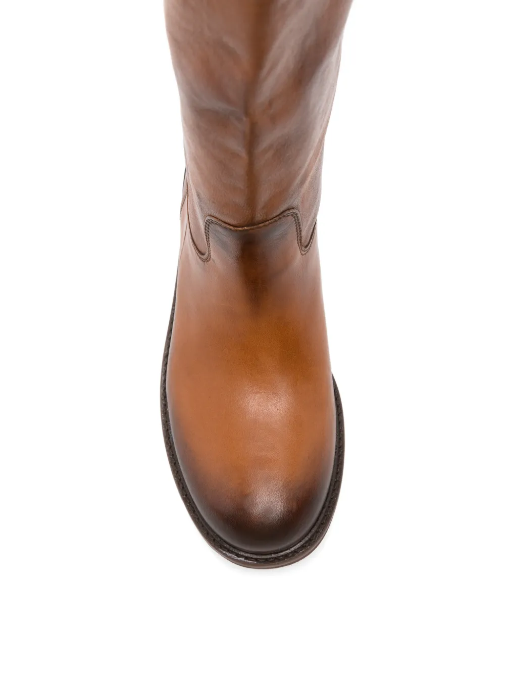 Gisel Moire Stev burnished leather knee-high boots Bruin