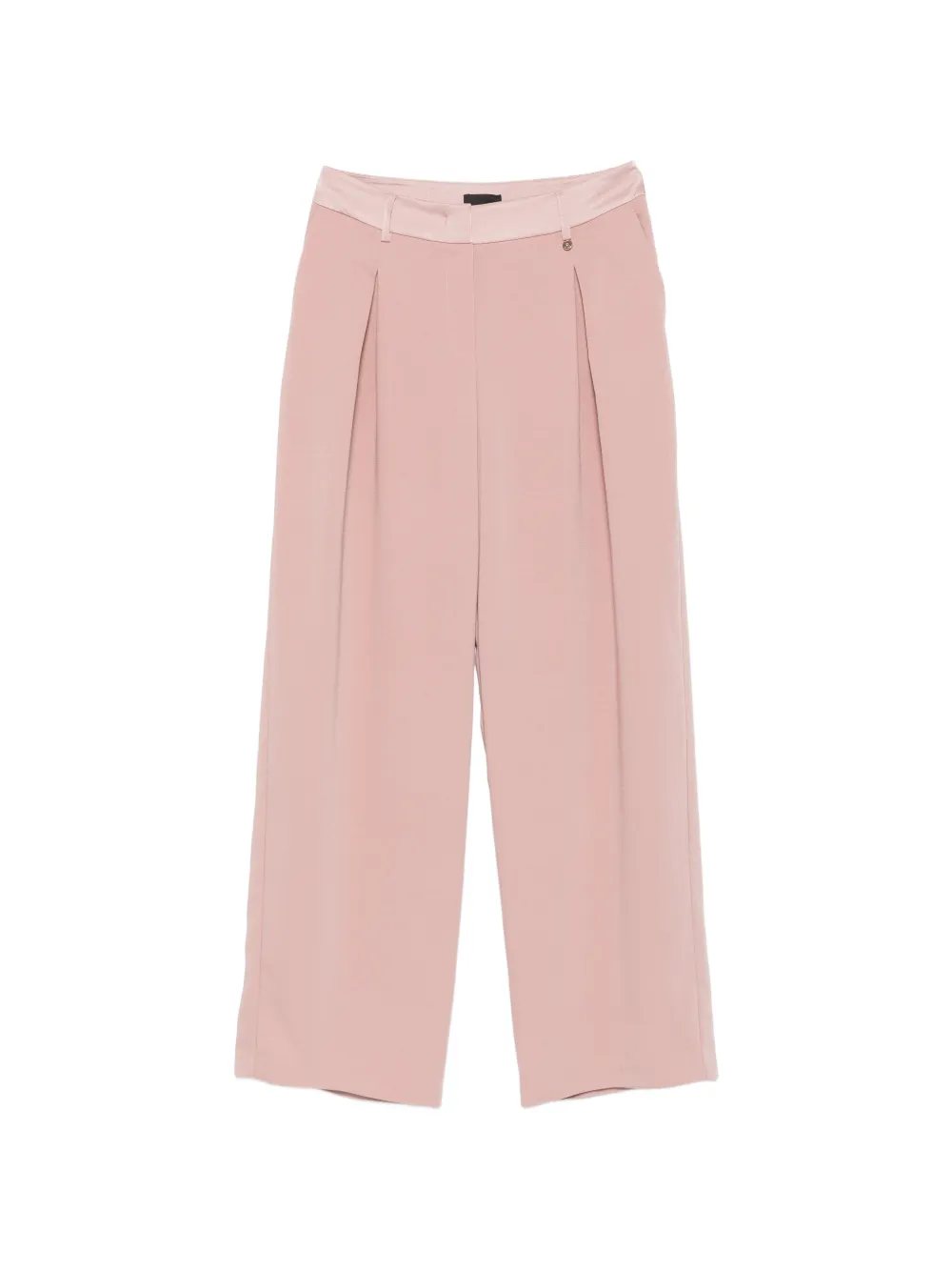 LIU JO Pantaloni con pieghe e bordo in raso - Rosa