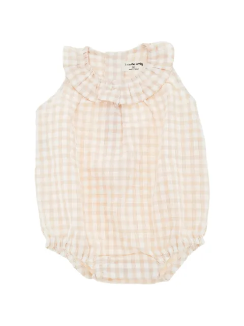 1+ In The Family gingham-check ruffled romper
